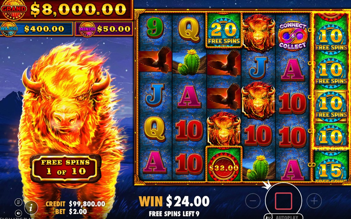 Connect & Collect Free Spins in play with multiplier wilds